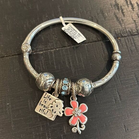 NWT Brighton Life Is Beautiful Charming Flower Beads Charm Bracelet Magnetic‌ - Picture 1 of 8